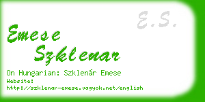 emese szklenar business card