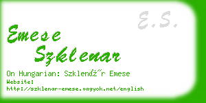 emese szklenar business card